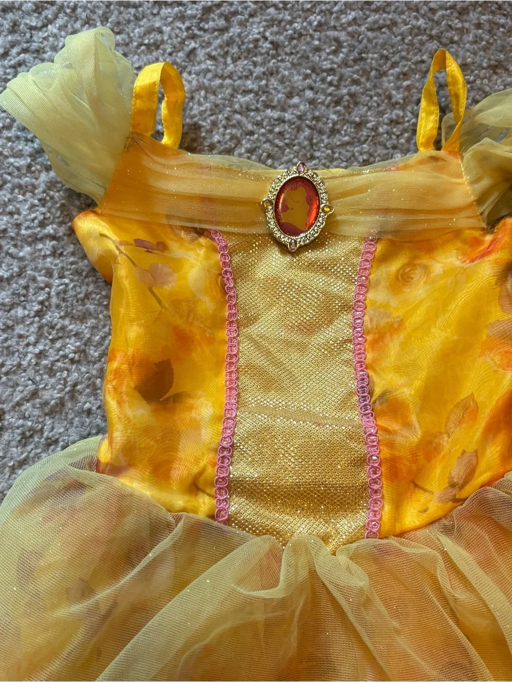 Disney Store Collection Belle Dress Sz 4 Gold Princess Halloween Land World